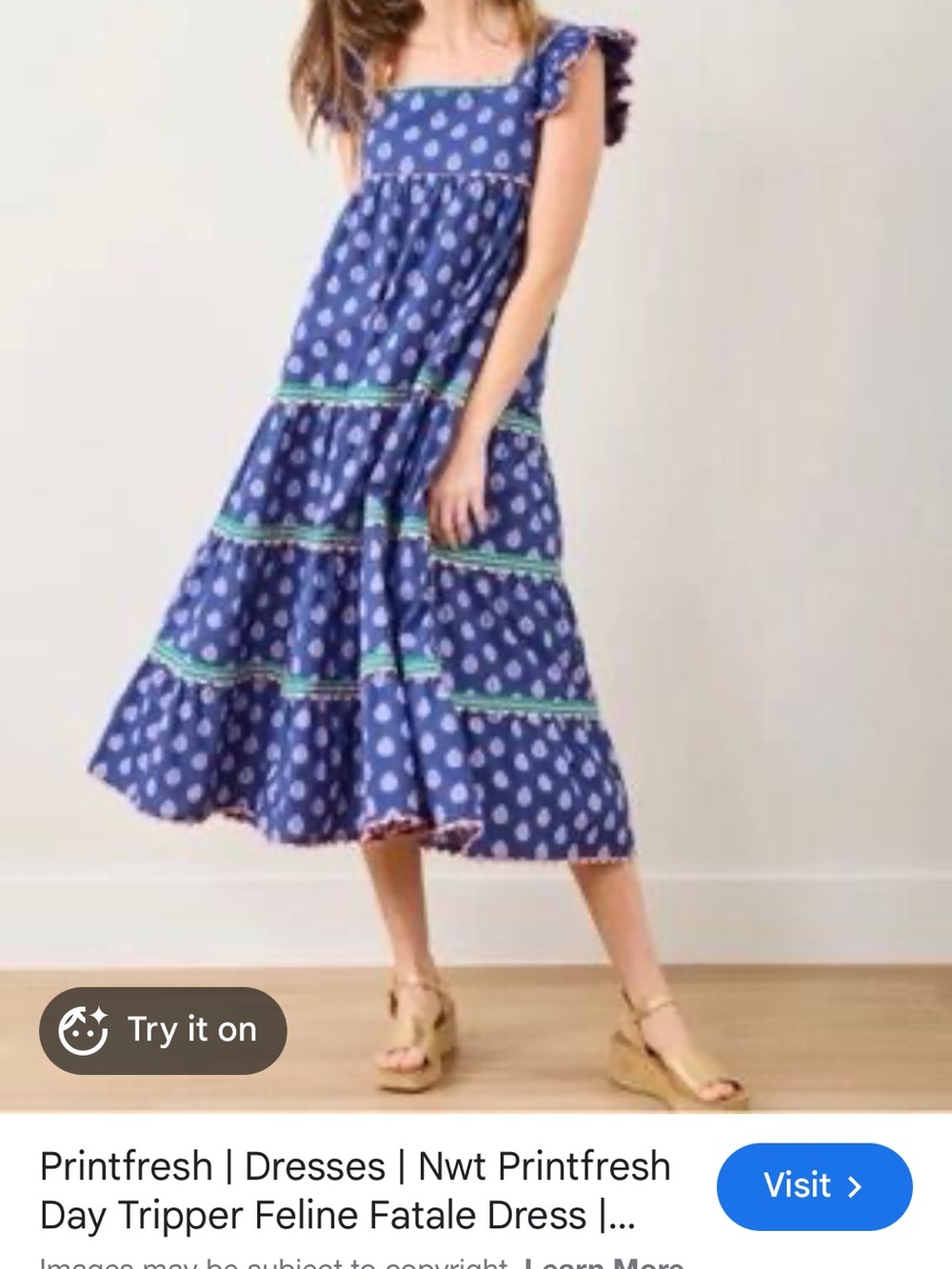 Printfresh day tripper feline fatale Maxi Dress boho coastal prairie cottagecore